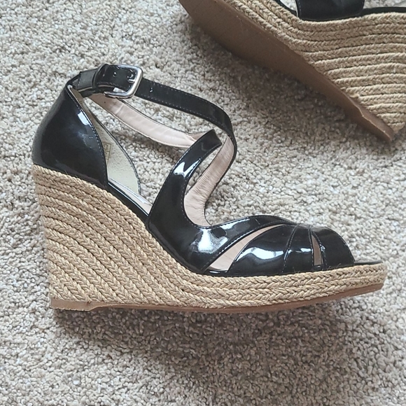 L.K. Bennett Maggie Peep toe Wedge Espadrilles - Picture 4 of 14